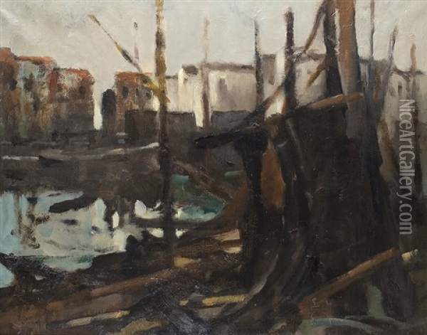 Harbour Scene Oil Painting - Frederic De Smet