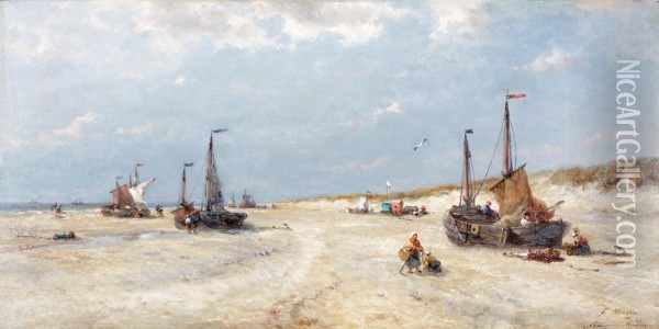 The beach Oil Painting - Francois Etienne Musin