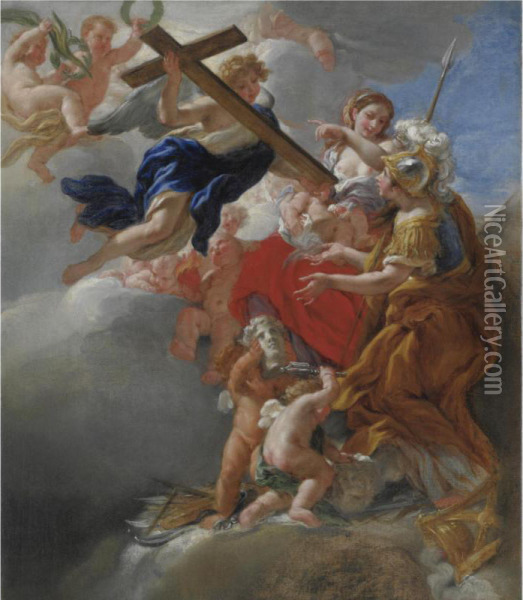 Allegoria Della Fortezza Oil Painting - Giovanni Battista (Baciccio) Gaulli