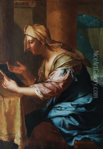 Allegory Of Vanity Oil Painting - Giovanni Antonio Pellegrini