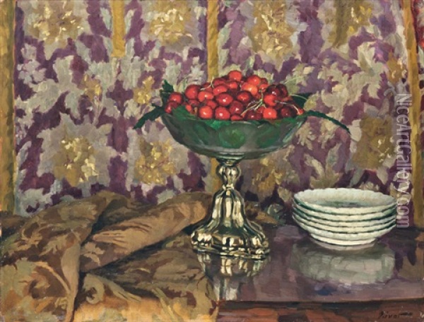 Cseresznyes Csendelet Oil Painting - Pal Javor
