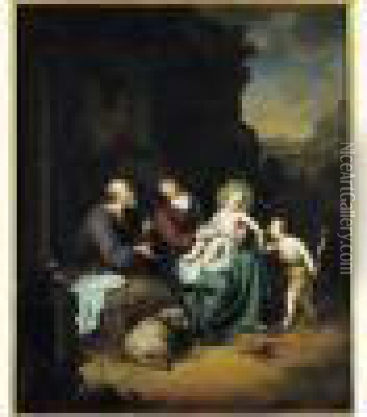 La Sainte Famille Et Saint Jean-baptiste Dans Un Paysage Oil Painting - Willem van Mieris