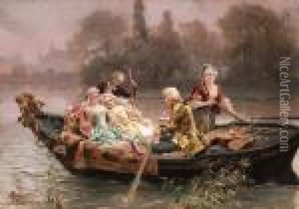 The Boating Party Oil Painting - Cesare-Auguste Detti