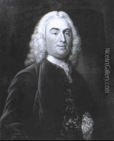 Portrait Of Bernard Gates (1685-1773) Oil Painting - Thomas Hudson