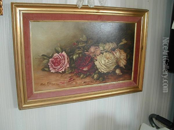 Still Life, Roses Oil Painting - Heather Filkin