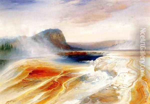 Lower Geyser Basin Oil Painting - Thomas Moran