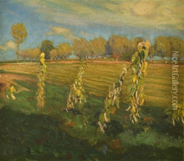 Pejzaz Z Dziewannami Oil Painting - Abraham Neumann