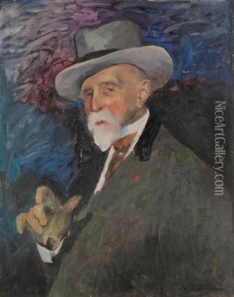 Portrait Presume Du Prince Petr Mikhailovitch Wolkonsky 1930 Oil Painting - Filip Malyavin