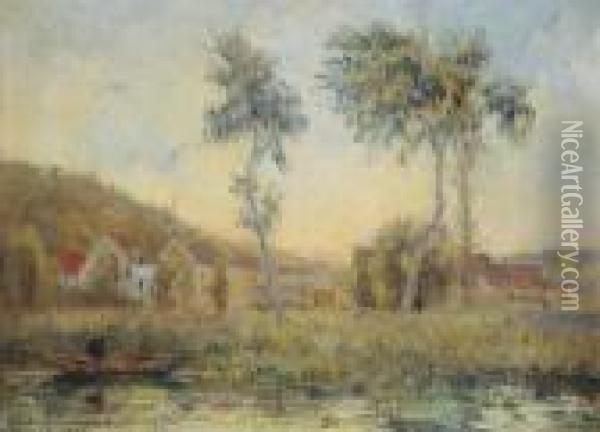 L'etang De Chalou-moulineux Oil Painting - Albert Lebourg