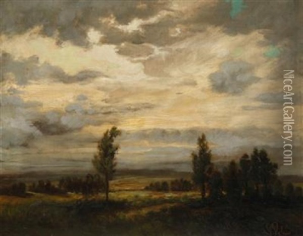 Landschaft Vor Gewitter Oil Painting - Viktor Rolin