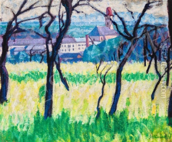 View To Nagybanya (burnt Trees In Nagybanya) Oil Painting - Sandor Galimberti