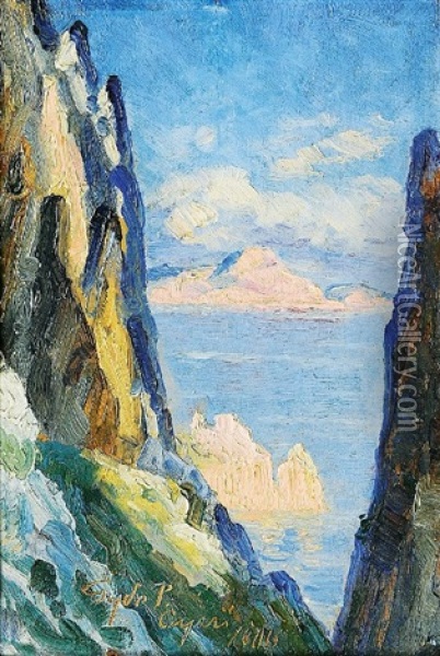 Blick Auf Capri Oil Painting - Hans Gyde-Petersen