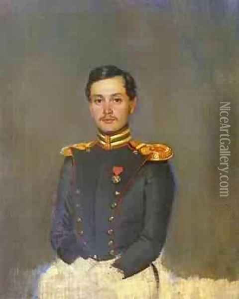 Portrait Of Second Captain Vannovsky 1849 Oil Painting - Pavel Andreevich Fedotov