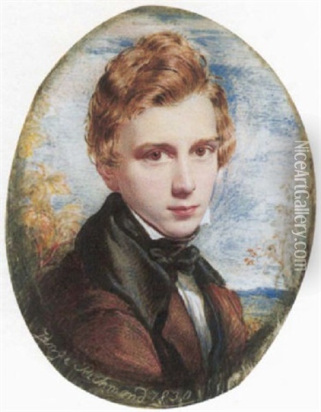 Self-portrait, Aged 21 Oil Painting - George Richmond