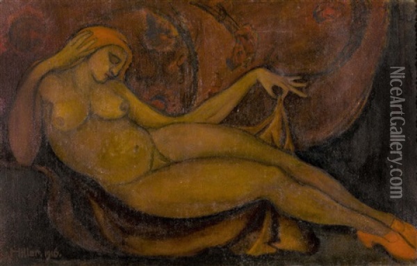 Liegender Weiblicher Akt Oil Painting - Maria Hiller-Foell