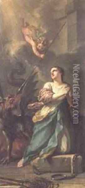 St Margaret of Antioch Oil Painting - Charles Joseph Natoire