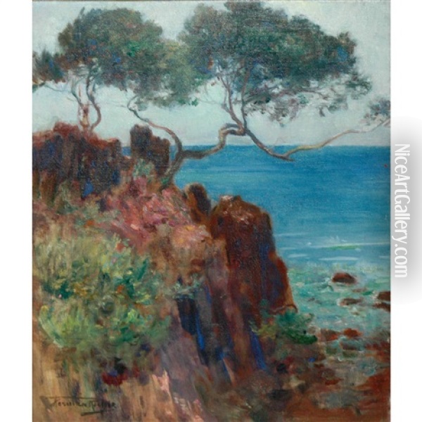 The Rocky Coast Oil Painting - Herman Jean Joseph Richir