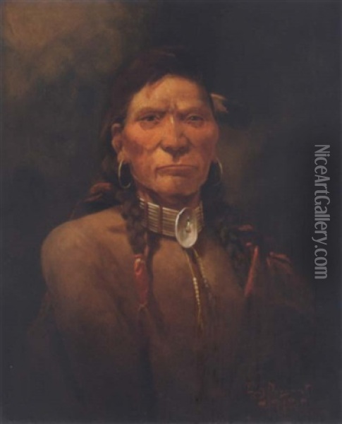 Chief Charlo Oil Painting - Edgar Samuel Paxson