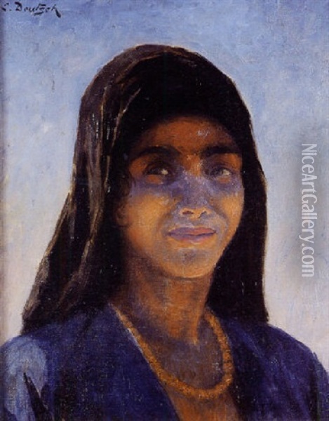 Egyptienne Au Collier Oil Painting - Ludwig Deutsch