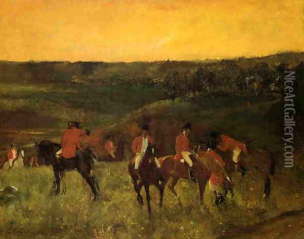 The Start of the Hunt Oil Painting - Edgar Degas
