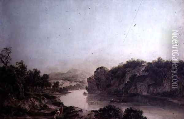 River Scene Oil Painting - John James Chalon