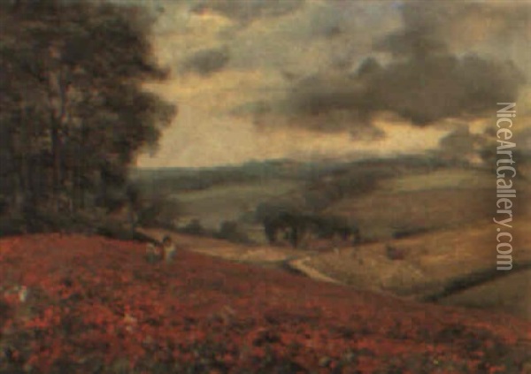 Poppies At Amersham, Buckinghamshire Oil Painting - Reginald Rex Vicat Cole