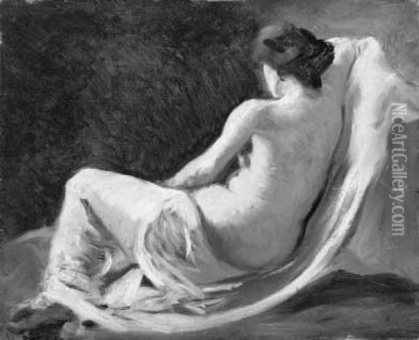 <posa Di Schiena> 1859/60 Oil Painting - Lorenzo Delleani