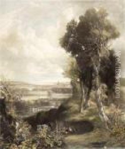 The Vale Of Dedham, Essex Oil Painting - John Constable