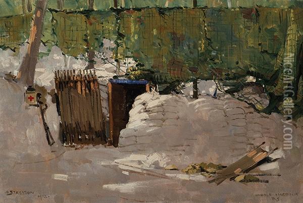 Middle Harbour (dressing Station), France Oil Painting - Arthur Ernest Streeton