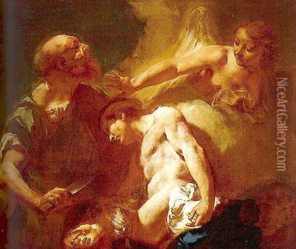 The Sacrifice of Isaac 1715 Oil Painting - Giovanni Battista Piazzetta