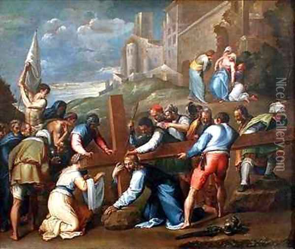 Christ on the Road to Calvary Oil Painting - Battista Franco
