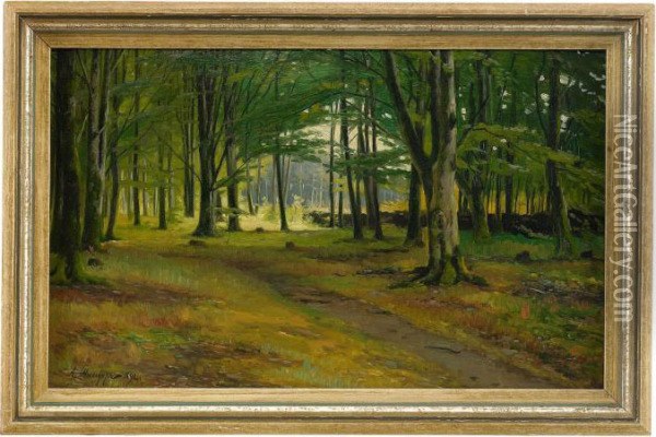A Forest Glade Oil Painting - Andrei Nikolaevich Shilder