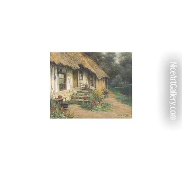 Untitled (cottage Landscape) Oil Painting - Louis Aston Knight