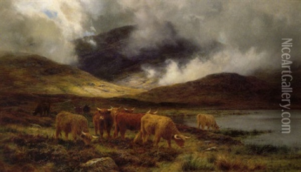 The Clearing Of The Hills, In A Perthshire Glen Oil Painting - Louis Bosworth Hurt
