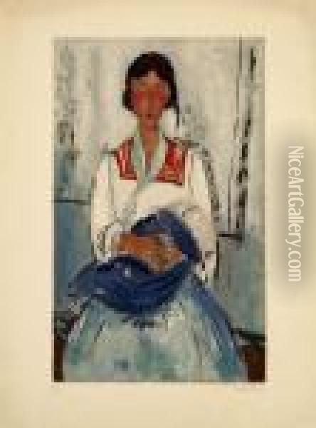L'italienne Oil Painting - Amedeo Modigliani