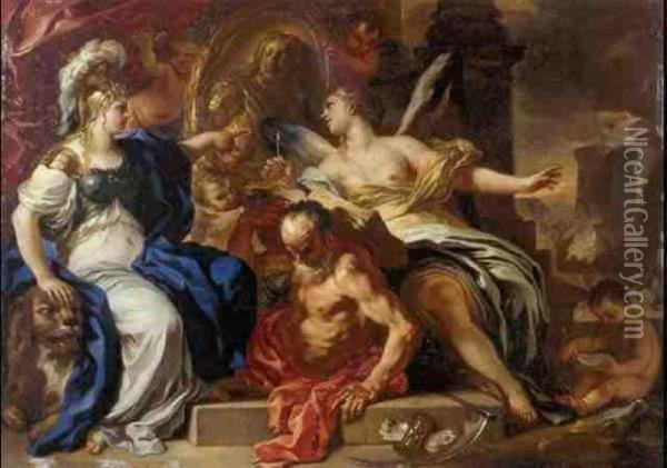 Allegory Of The Reign Of The Hapsburgs In Naples Oil Painting - Francesco Solimena