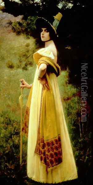 The Shawl Oil Painting - Charles Sprague Pearce