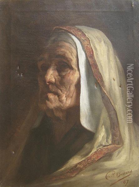 Vrouw Met Sluier. Oil Painting - Cecile Douard