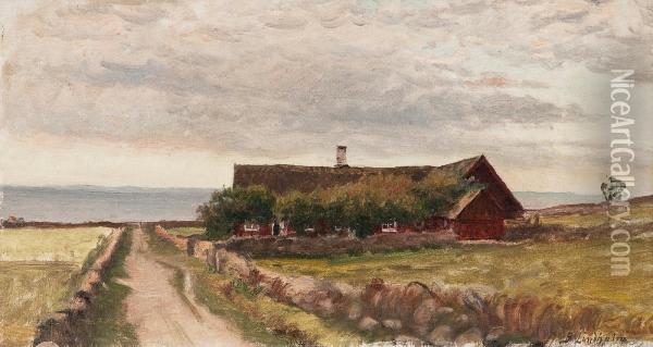 A House At The Seaside Oil Painting - Berndt Adolf Lindholm