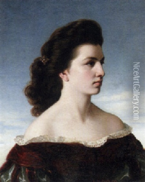 Portratbildnis Einer Jungen Frau Oil Painting - Alexandra van Berckholtz