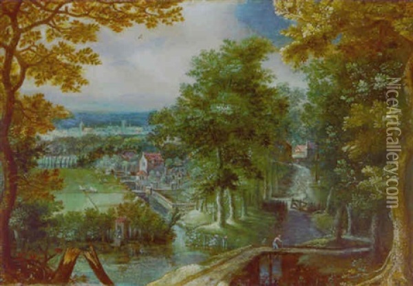 Weite Landschaft Mit Dorfen Und Kanalen Oil Painting - Mattheus Molanus