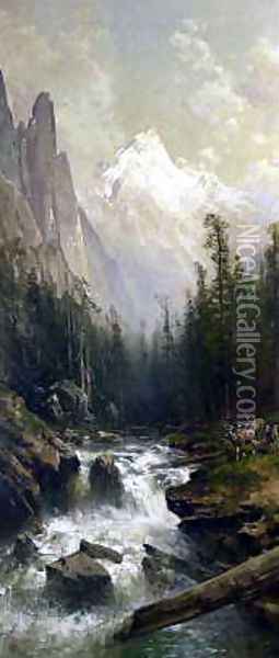 Mountain Stream Oil Painting - Thomas Hill