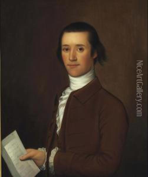 Portrait Of A Man, Possibly Samuel Donaldson Oil Painting - Adolf Ulrik Wertmuller