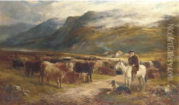 Near The Foot Of The Glencoe Oil Painting - George Turner