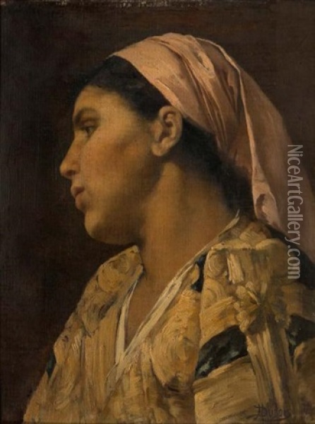 Gitane De Profil Oil Painting - Henri Pierre Hippolyte Dubois