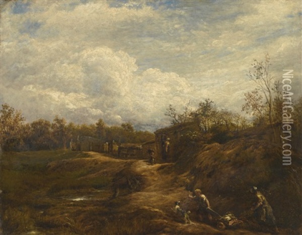 An English Landscape Oil Painting - John Linnell