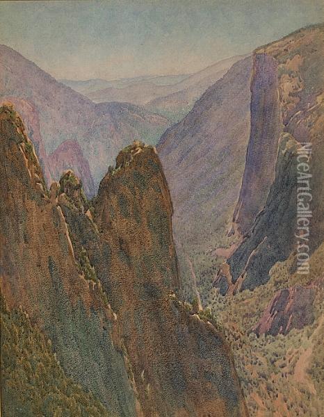 Canyon Point Oil Painting - Gunnar M. Widforss