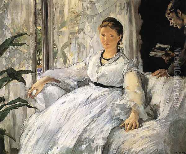 Reading (or Mme Manet and Léon) Oil Painting - Edouard Manet