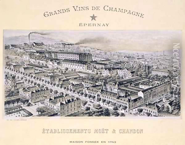 Moet and Chandon company, Epernay Oil Painting - B. Arnaud