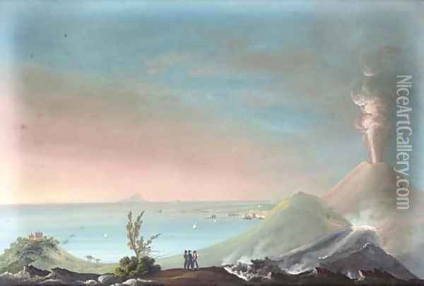 The eruption of 1834 Oil Painting - Neapolitan School